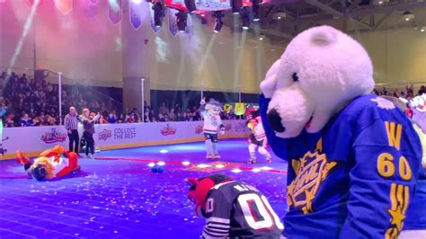 Dodgeball showdown featuring nhl mascots